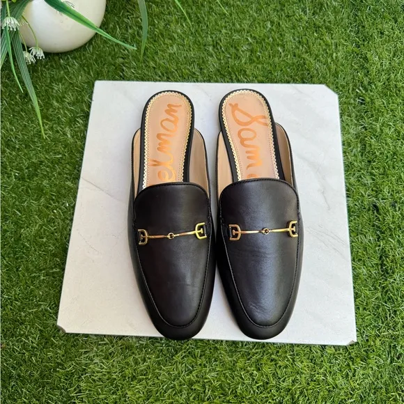 Sam Edelman Linnie Black Leather flat mule women’s size 6