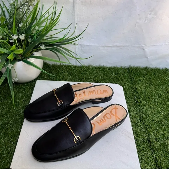 Sam Edelman Linnie Black Leather flat mule women’s size 6
