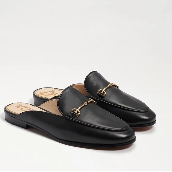 Sam Edelman Linnie Black Leather flat mule women’s size 6