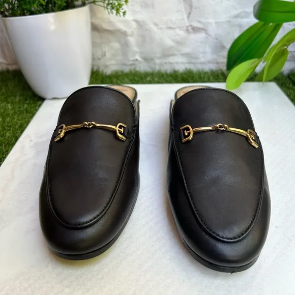 Sam Edelman Linnie Black Leather flat mule women’s size 6