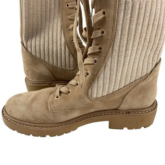 Sam Edelman Lydell Combat Boots Tan Womens Size 8