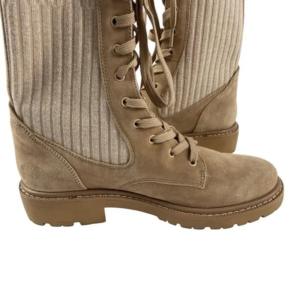 Sam Edelman Lydell Combat Boots Tan Womens Size 8