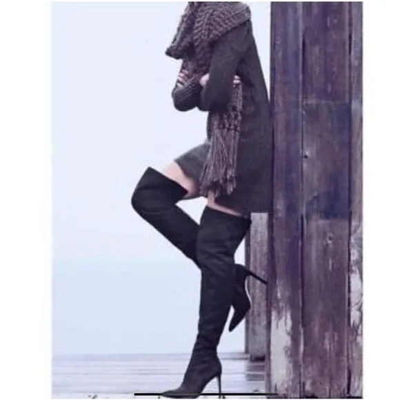 Sam Edelman Black Bernadette Over The Knee Boots. Sz 7