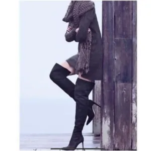 Sam Edelman Black Bernadette Over The Knee Boots. Sz 7
