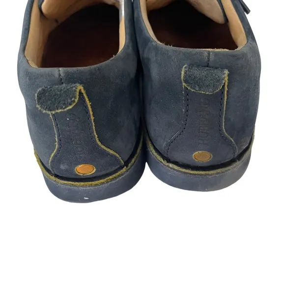 SAMUEL HUBBARD Navy Blue Leather Suede Tie Loafers. Size 10.5