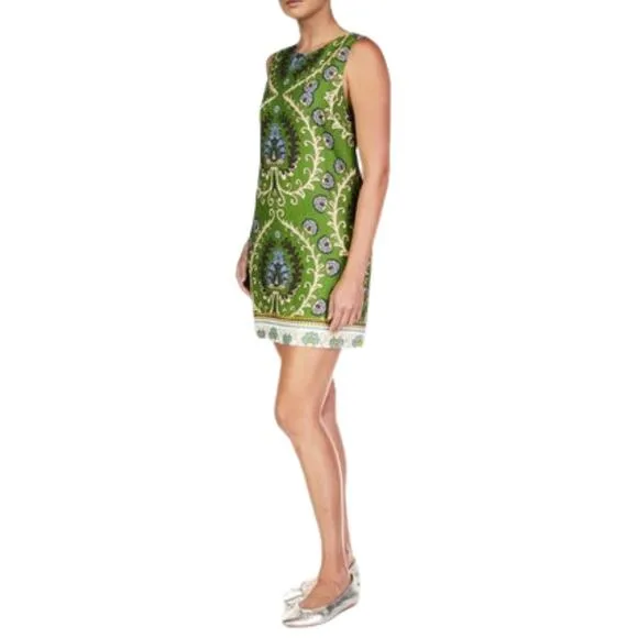 Sanctuary Easy Shift Dress Mezzo Tile Print Green Size XS NWT
