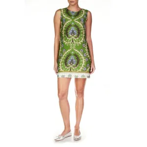 Sanctuary Easy Shift Dress Mezzo Tile Print Green Size XS NWT