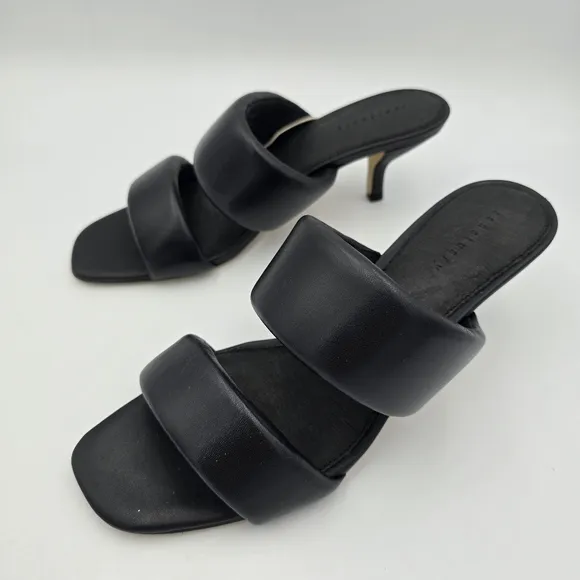 Sanctuary Likely Padded Puff Leather Slide Sandals, Black, Women's 8.5, NWT!
