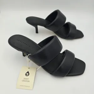 Sanctuary Likely Padded Puff Leather Slide Sandals, Black, Women's 8.5, NWT!