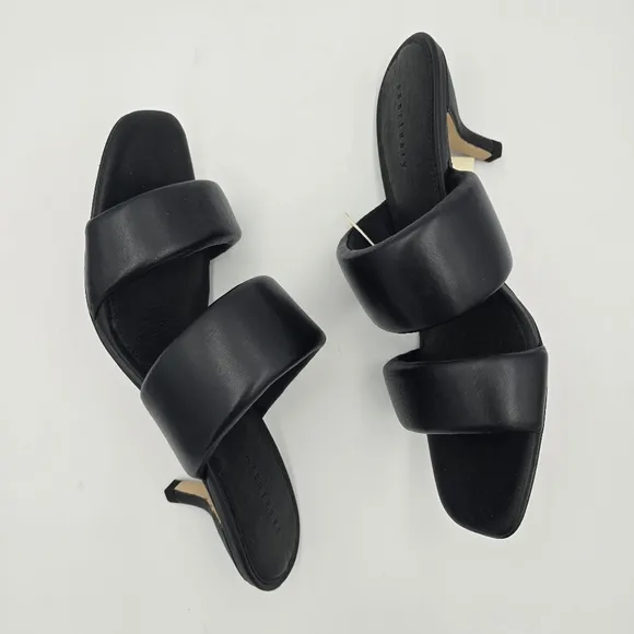 Sanctuary Likely Padded Puff Leather Slide Sandals, Black, Women's 8.5, NWT!