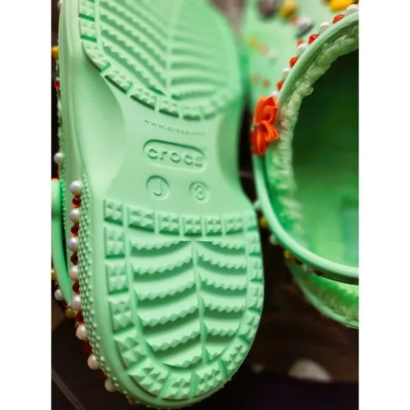 Sandals Clog Girls Mint Green (Size J3) Bugs Bunny Custom Made