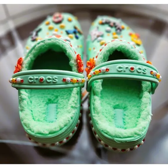 Sandals Clog Girls Mint Green (Size J3) Bugs Bunny Custom Made