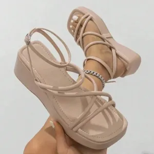 Sandals For Women, Multi Thin Strap Flatform Ankle Strap Sandals
