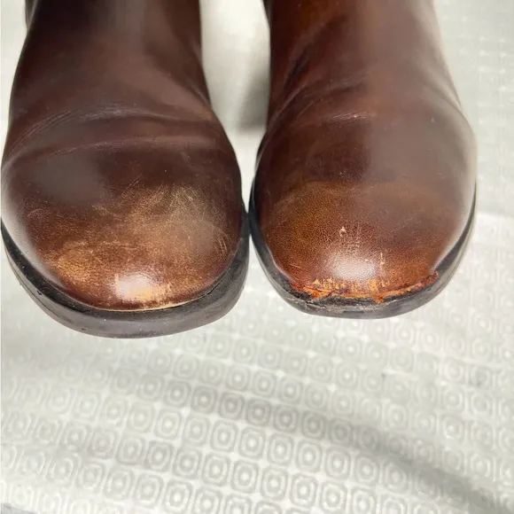 Sandler Women's Brown Leather Boots With Manufactured Distressed Spots