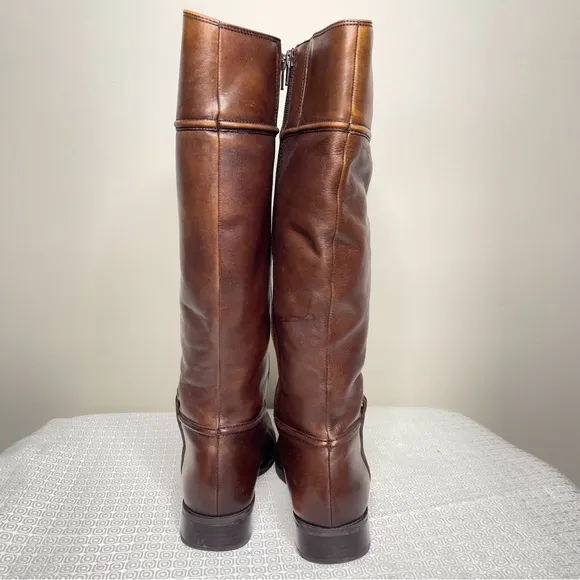 Sandler Women's Brown Leather Boots With Manufactured Distressed Spots
