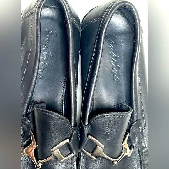SANDRINO Sandro Moscoloni Men's Black Leather Horsebit Loafers US 9M Spain