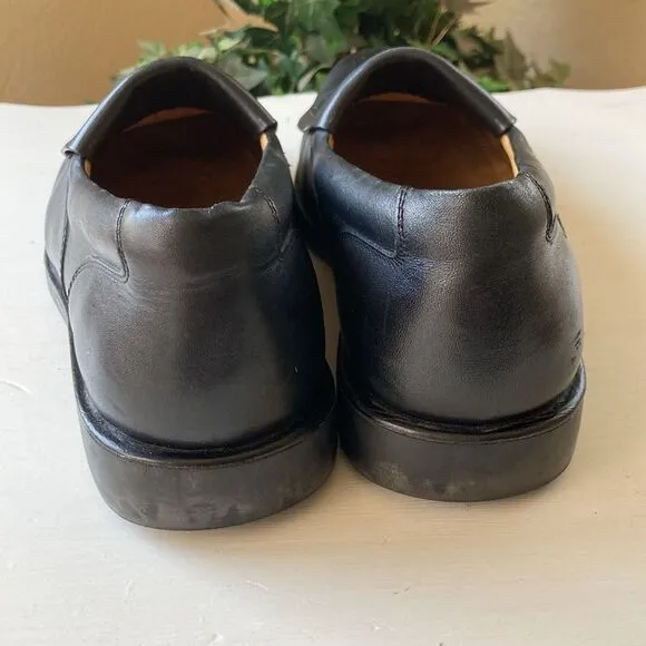 Sandro Moscoloni Kiltie Tassel Slip-On Wingtip Black Leather Loafers Size 9.5 D