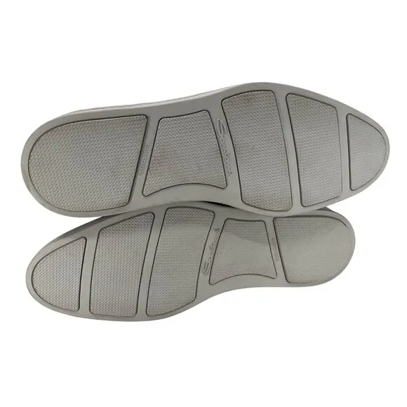 Santani Mens Leather Loafers With Double Monk Strap &amp; Rubber Sole Size 7