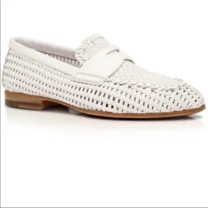 Santoni leather loafers flats 37