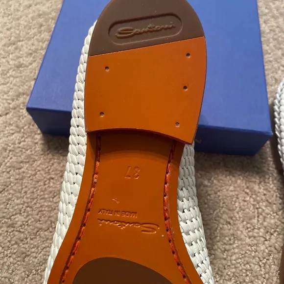 Santoni leather loafers flats 37