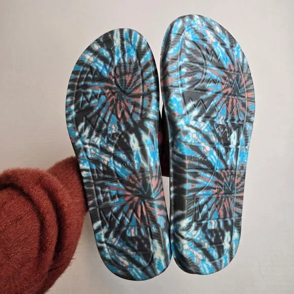 Sanuk Mens Size 13 Rippah Sustainasole x Grateful Dead Leather Sandals Flipflops