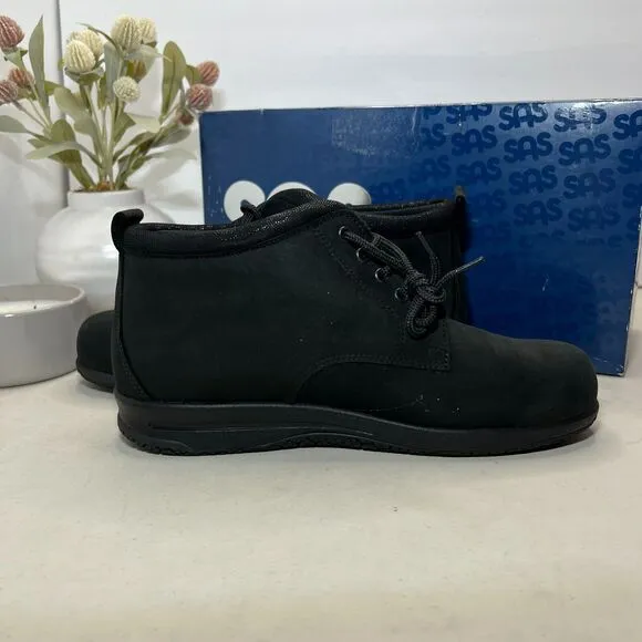 SAS Gretchen Ankle Boots Leather Black Moondust 3540-702 Women's US 10W NWB