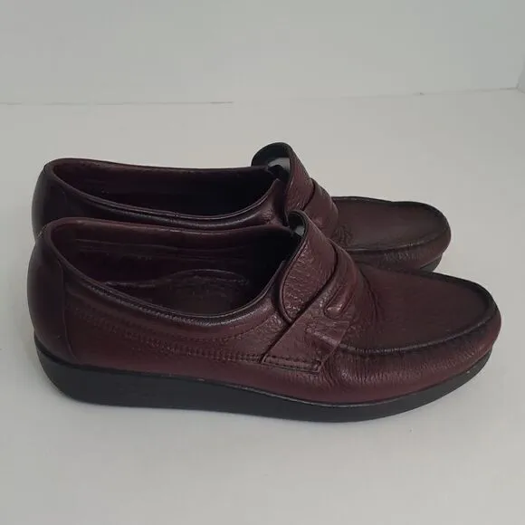 SAS Men's Alamo Leather Slip-On Loafers Burgundy Size 8 1/2M
