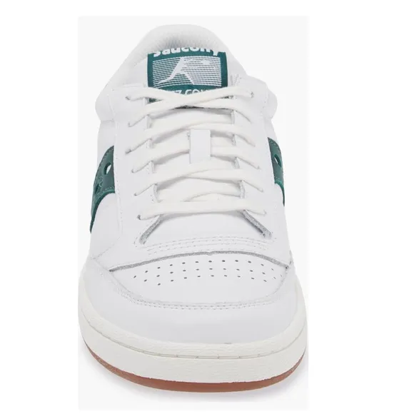 Saucony Originals Jazz Court Sneakers White &amp; Green Leather  Women’s Size 5.5