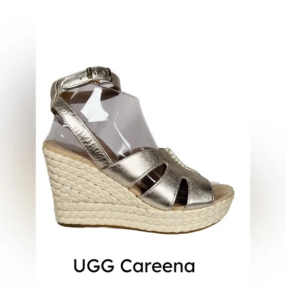 SB17 UGG Women’s Careena Ankle-Strap Espadrille Platform Sandals US Size 9.5 M