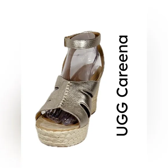 SB17 UGG Women’s Careena Ankle-Strap Espadrille Platform Sandals US Size 9.5 M