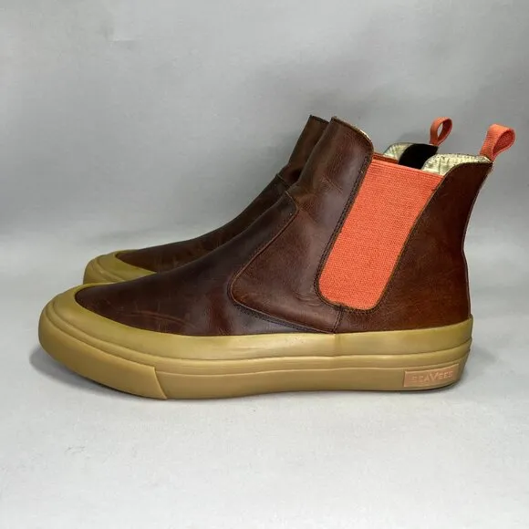 SeaVees Beyond And Back Boot Men's Size 11.5 Jeff Johnson Brown Leather Chelsea