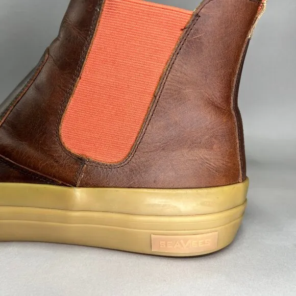 SeaVees Beyond And Back Boot Men's Size 11.5 Jeff Johnson Brown Leather Chelsea