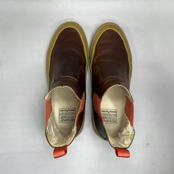 SeaVees Beyond And Back Boot Men's Size 11.5 Jeff Johnson Brown Leather Chelsea