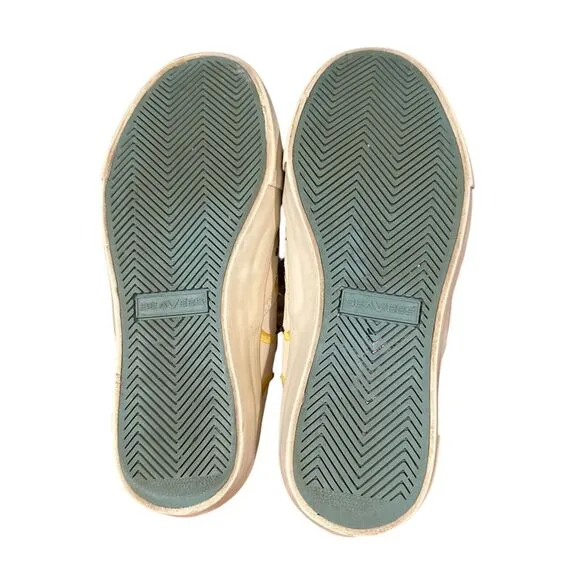 SeaVees for J.Crew Legend Sneakers White Embroidered Fruit Bananas Womens Size 6