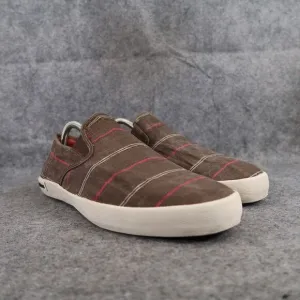 Seavees Shoes Mens 10.5 Slip On Sneakers Loafers Baja Casual Plank Brown Poplin