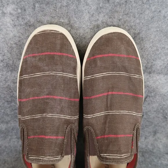 Seavees Shoes Mens 10.5 Slip On Sneakers Loafers Baja Casual Plank Brown Poplin