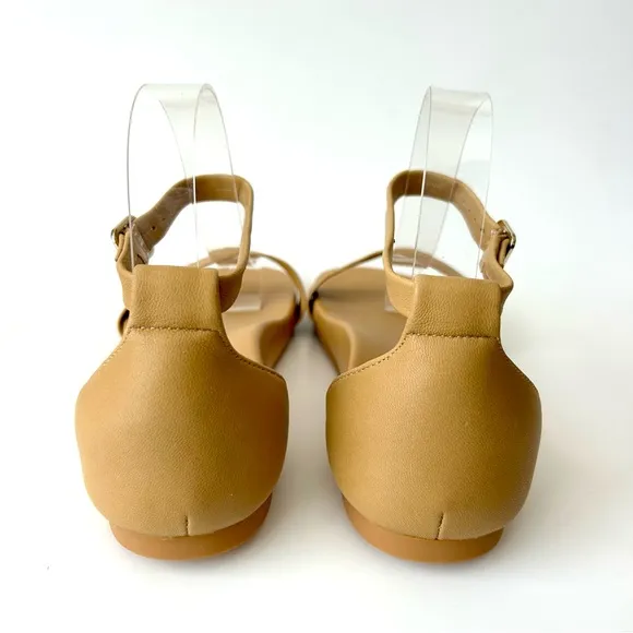 Secra Poppy Sandals Caramel Tan Leather Ankle Strap Arch Support Size 9