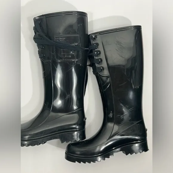 See by Chloe | Lace Wellington Black Rain Boots~36
