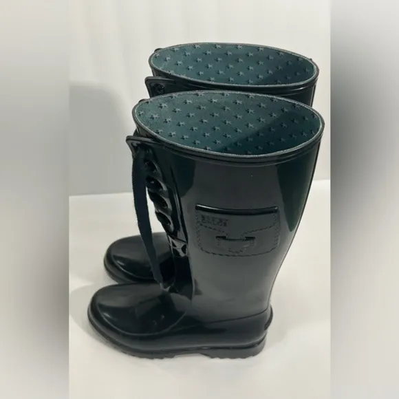 See by Chloe | Lace Wellington Black Rain Boots~36