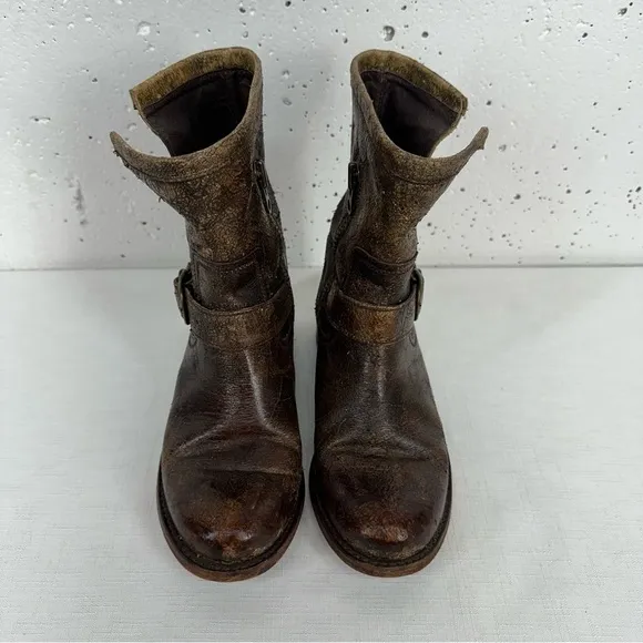 Sendra Women's size 6 Brown Distressed Leather Harness Calf Boots