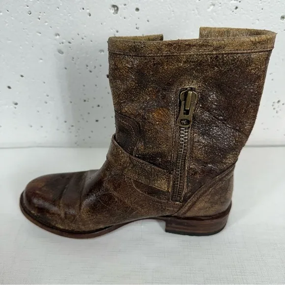 Sendra Women's size 6 Brown Distressed Leather Harness Calf Boots