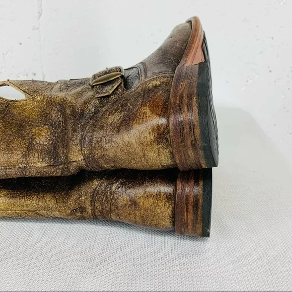 Sendra Women's size 6 Brown Distressed Leather Harness Calf Boots