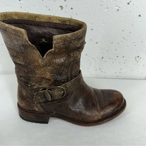 Sendra Women's size 6 Brown Distressed Leather Harness Calf Boots
