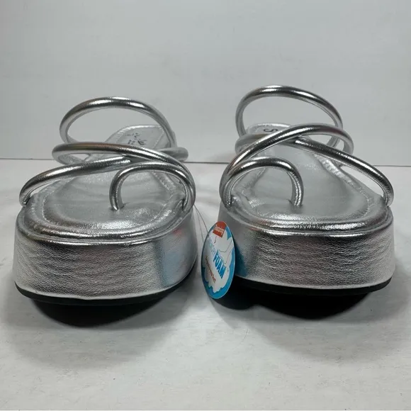Seychelles Hanna Silver Metallic Strappy Platform Sandals Women Size 8M