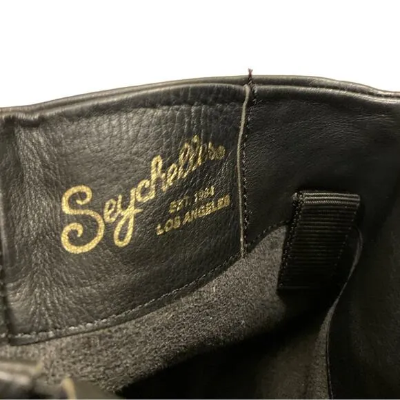 Seychelles Over The Knee Lug Sole Black Leather Boots 8.5