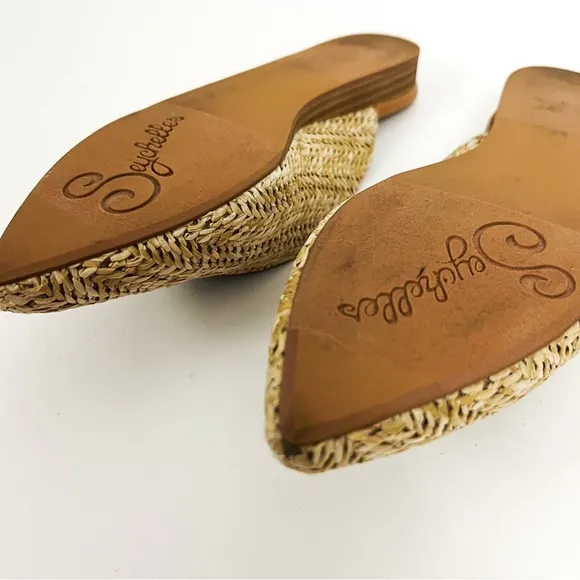 Seychelles Quintessential Natural Raffia Woven Mules | Size 6