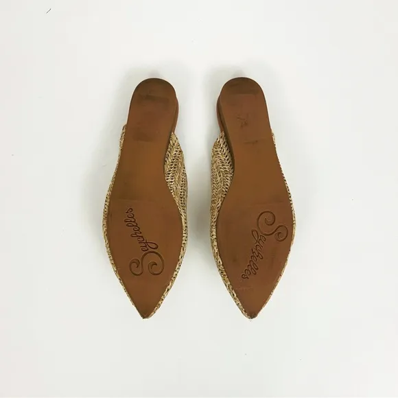 Seychelles Quintessential Natural Raffia Woven Mules | Size 6