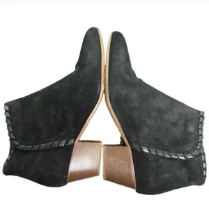 Sezane Black Suede Gabriella Ankle Boots Size 38 / US Size 7