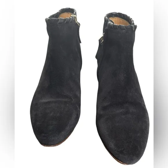 Sezane Black Suede Gabriella Ankle Boots Size 38 / US Size 7