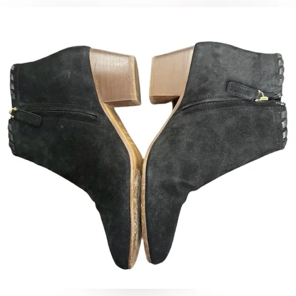 Sezane Black Suede Gabriella Ankle Boots Size 38 / US Size 7